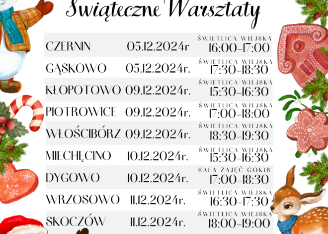 Warsztaty świąteczne w świetlicach wiejskich