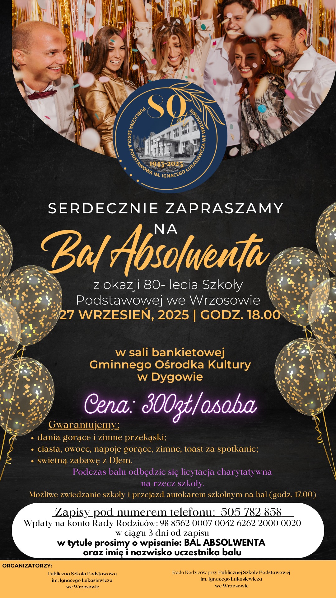 Zapraszamy do zapisów i wspólnego świętowania! Zapisy do 27.08.2025r.