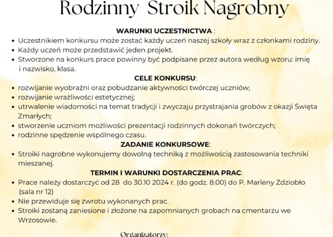 Konkurs na Rodzinny Stroik Nagrobny